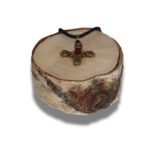 Senovinis Baltų kryželis–amuletas su gintaru - Image 5