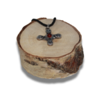 Senovinis Baltų kryželis–amuletas su gintaru - Image 8