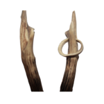 Rankų darbo žiedas iš Tauriojo elnio rago su Baltų simboliais - Image 3