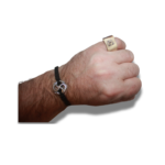 Rankų darbo Tauriojo elnio rago žiedas–amuletas su Baltų Saulės ženklu - Image 4