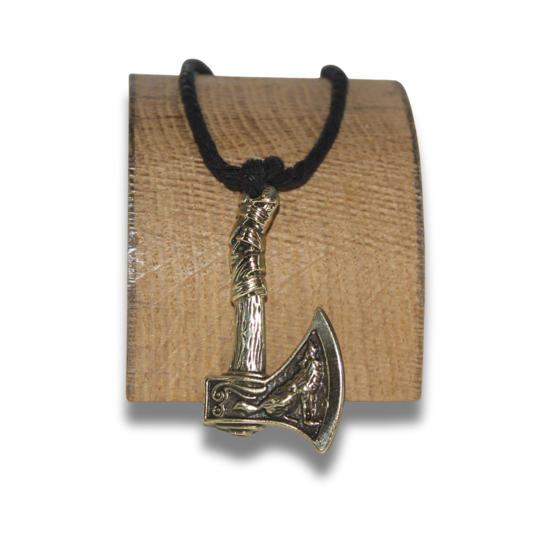 V2-6 Rankų darbo Vikingų kirvis „Vilkas ir Feniksas“ - Image 1
